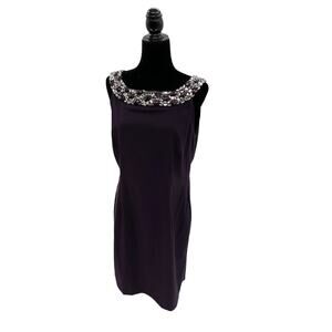 Connected Apparel Purple Embellished Midi Dress